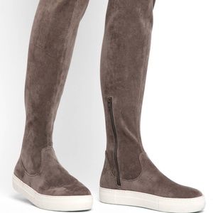 J Slides Ary Over The Knee Suede Sneaker Boot Grey